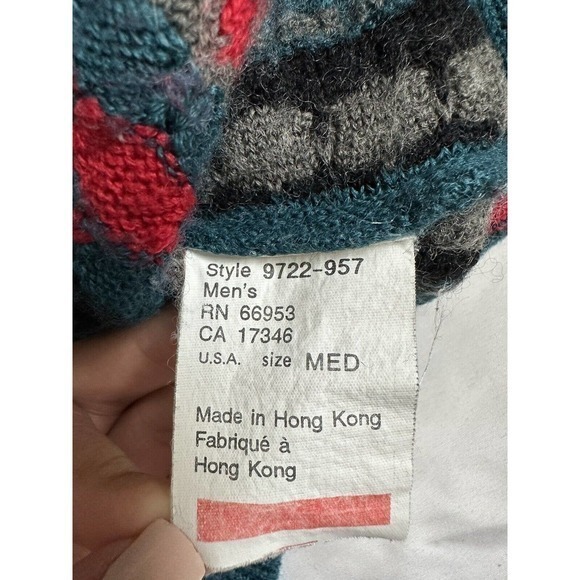 Vintage Tyrolia Skiwear Men's Medium Long Sleeve‎ Crew Neck Multicolor Sweater - Picture 7 of 10